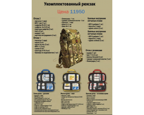 Рюкзак тактический укомплектованный, цвет мультикам 30 л